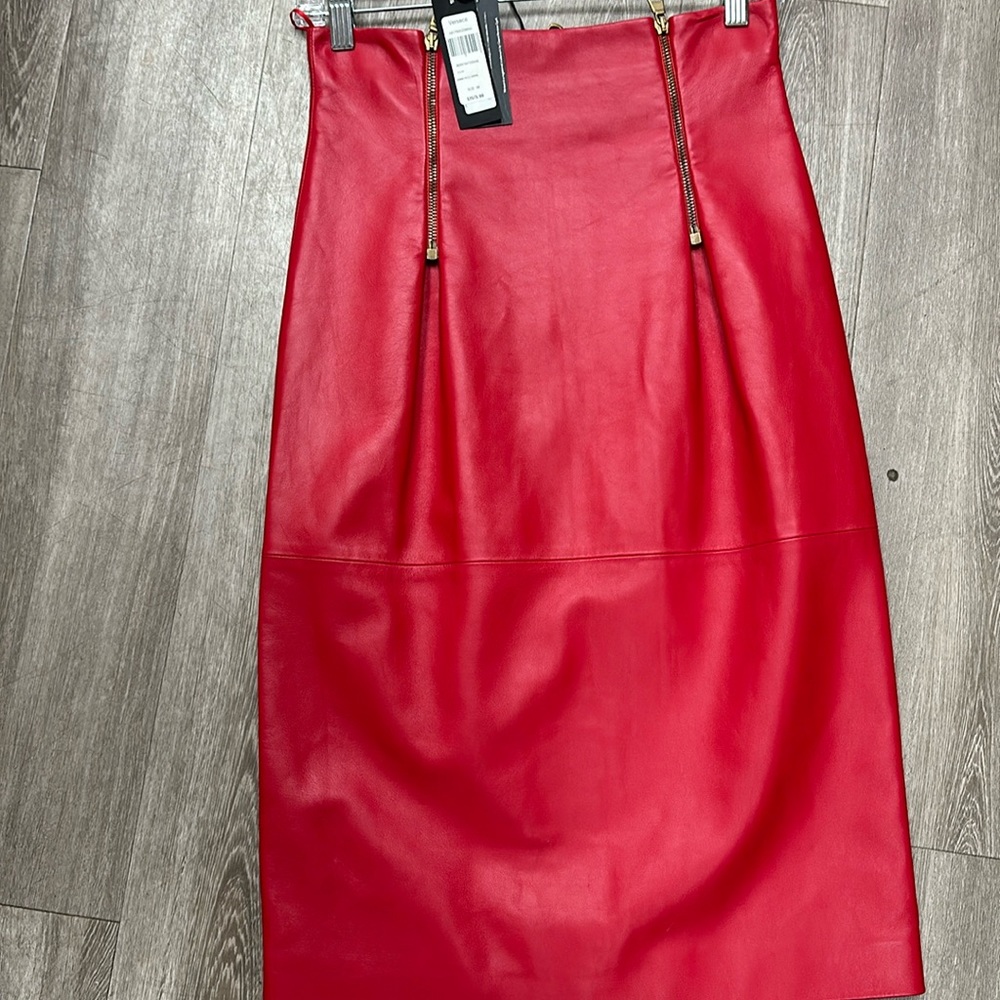 Versace pencil double zipper skirt